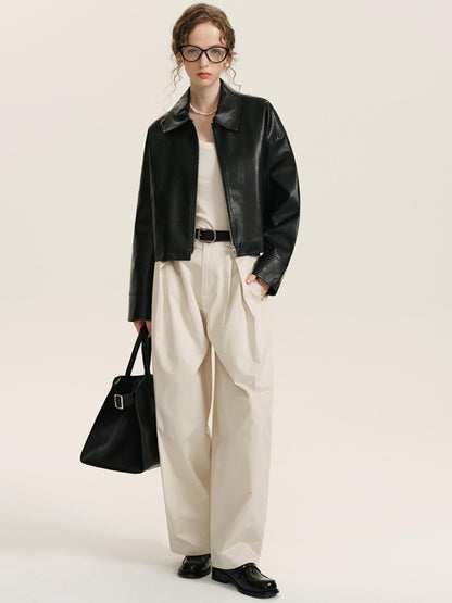 High Waist Pleated Suit Pants