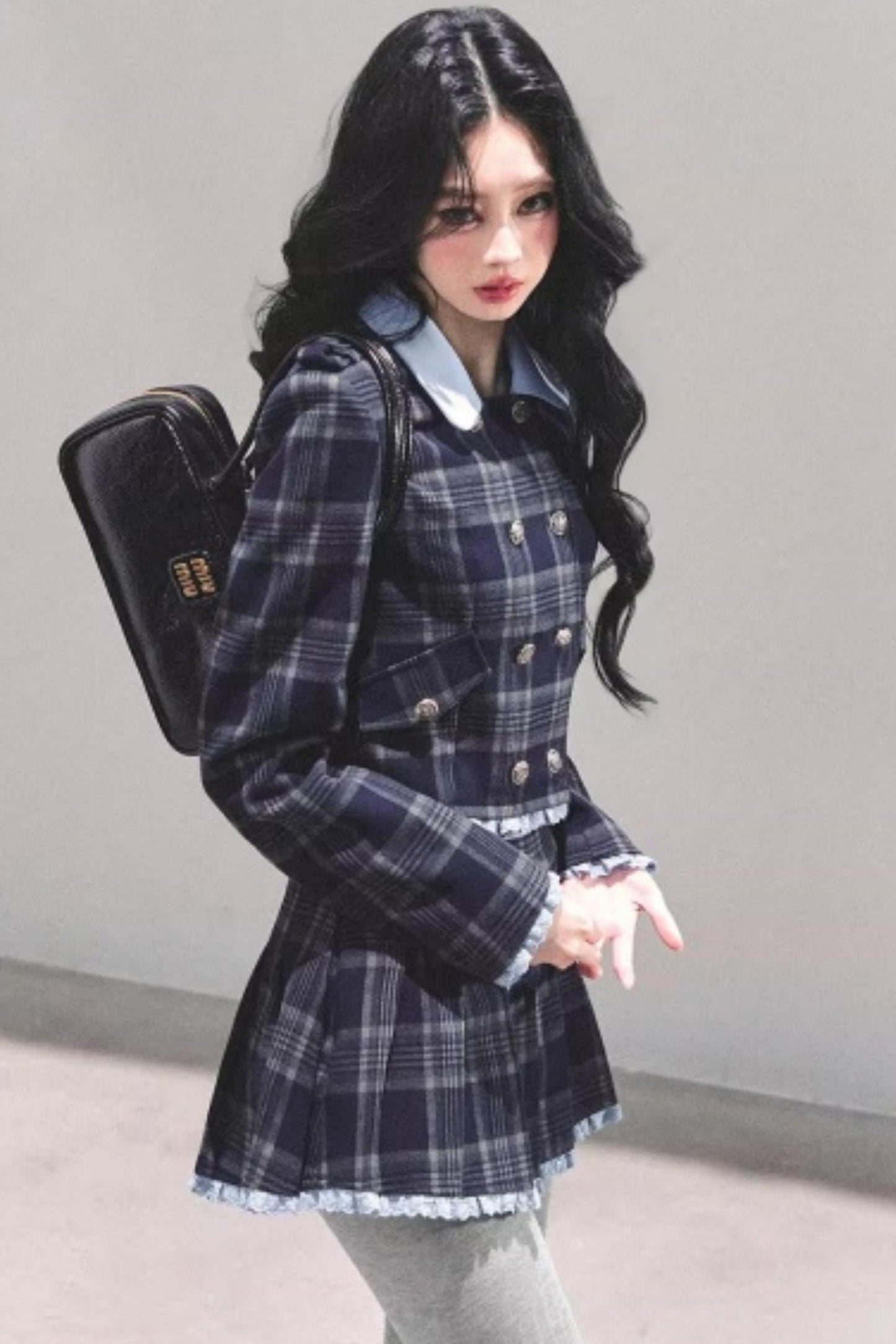 Proust Blue Plaid Suit Set-Up