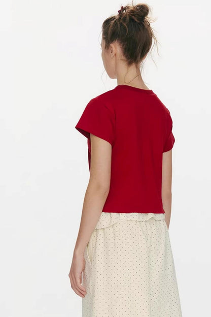 Kurzärmeliges Oberteil mit Notenprint