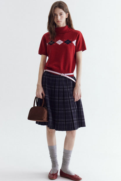 Argyle Jacquard Knit Top