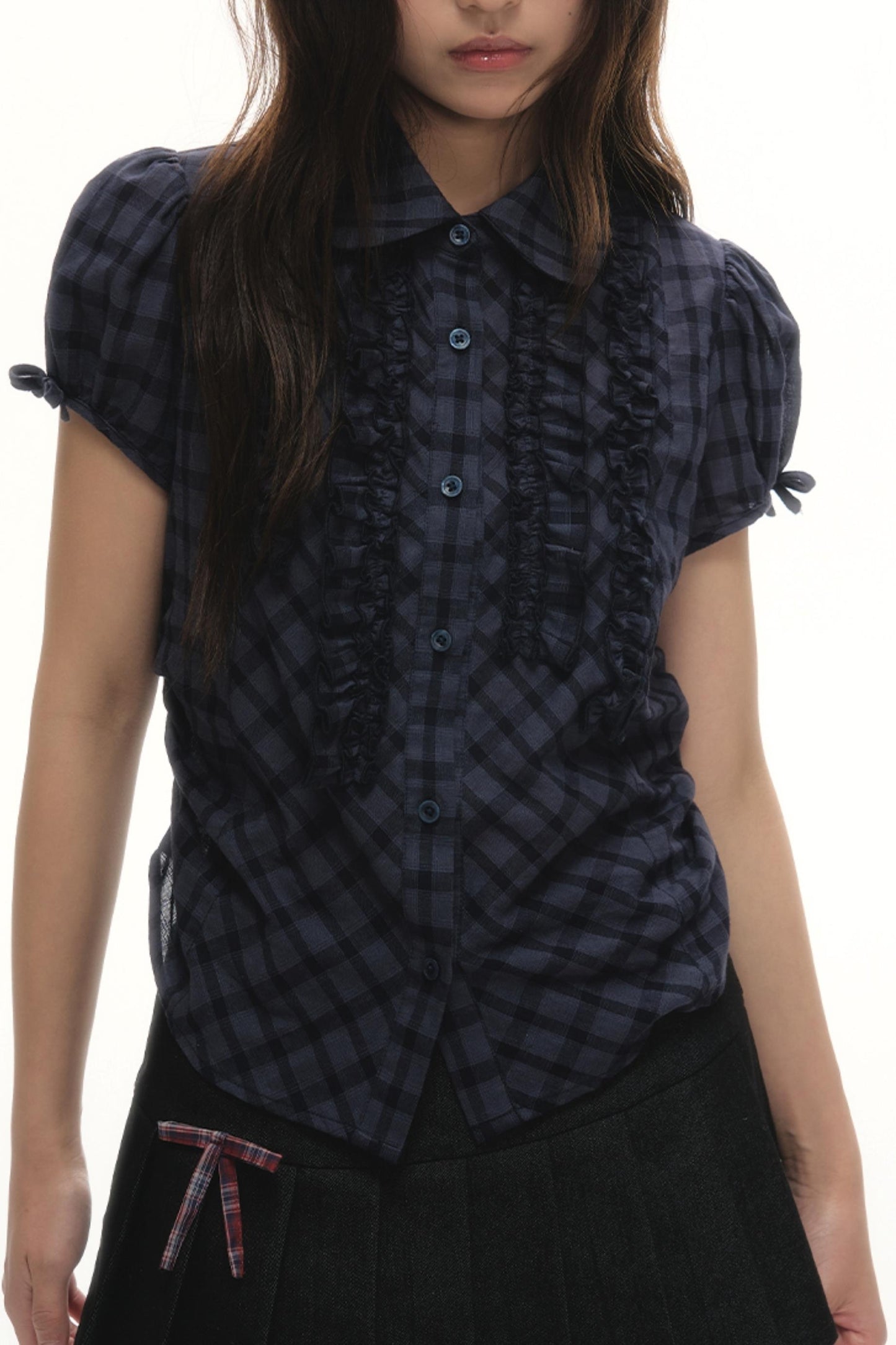 Plaid Lace Summer Shirt