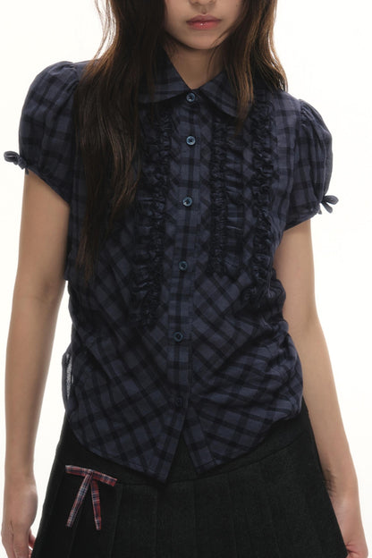 Plaid Lace Summer Shirt