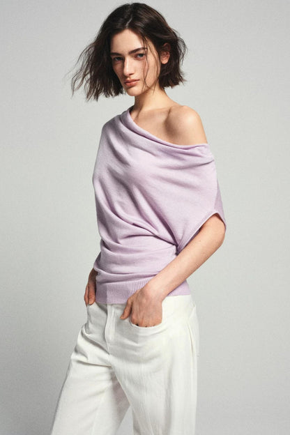 Tencel Wool Off-Shoulder Top