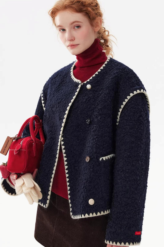 French Wool Tweed Down Jacket
