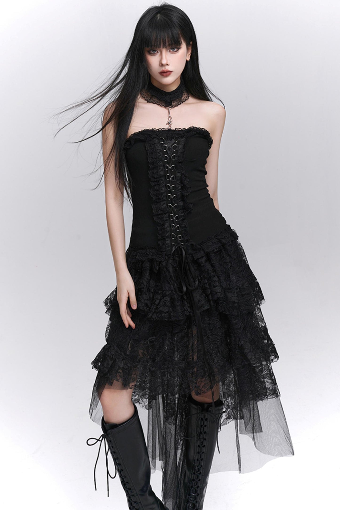 Gothic Lace Halter Skirt
