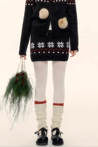 Wool Blend Fair Isle Jacket Set-Up