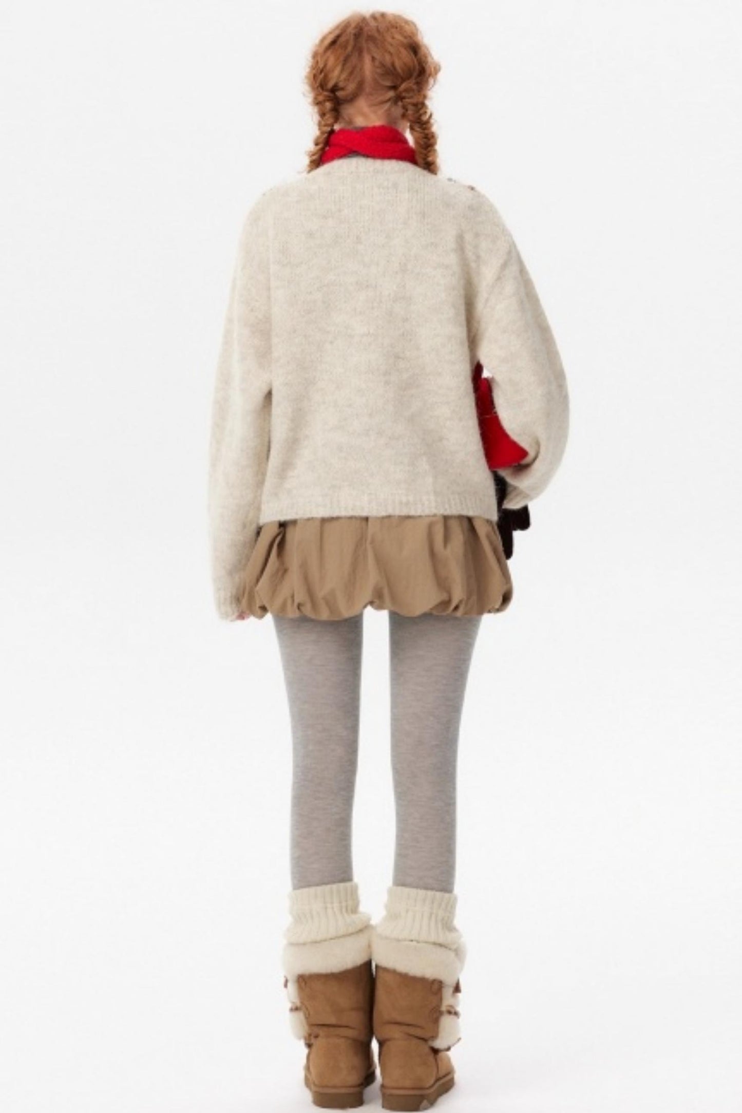 Contrast Diamond Knit Cardigan