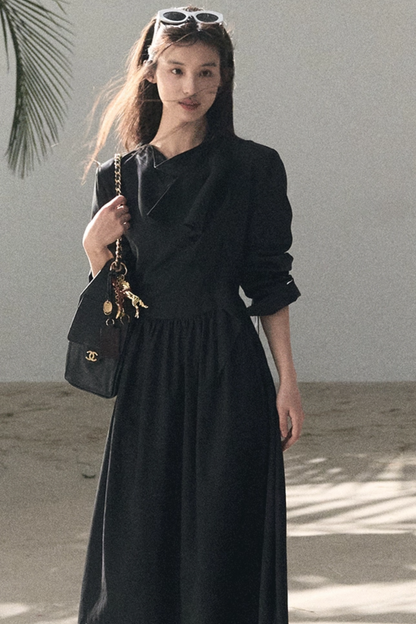 Lyocell-Kleid mit Bandkragen