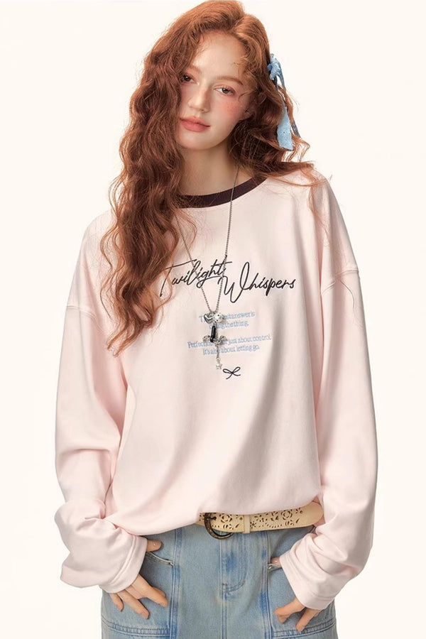 Color-Blocked Letter Print Top