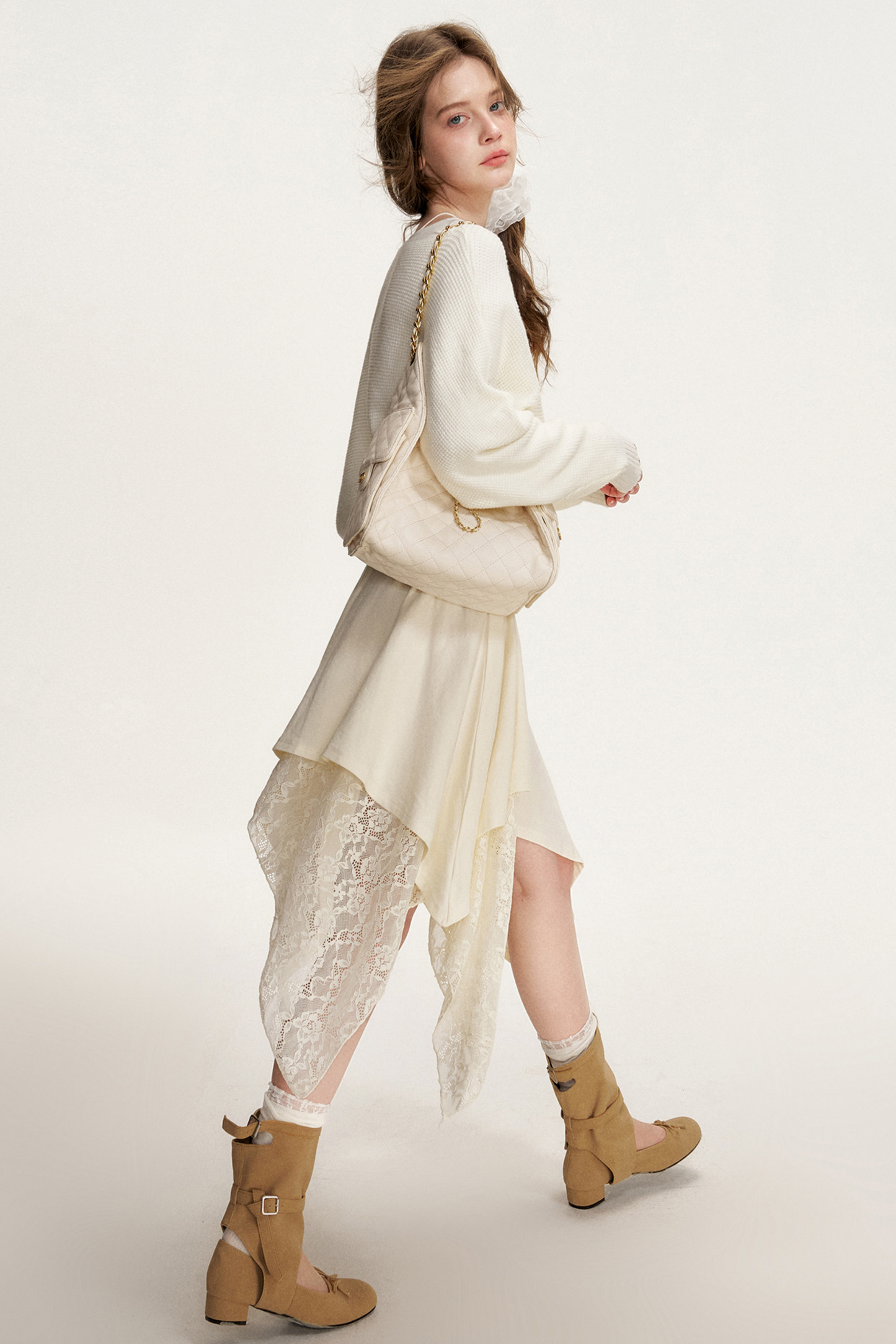 Romantic Lace Asymmetrical Dress