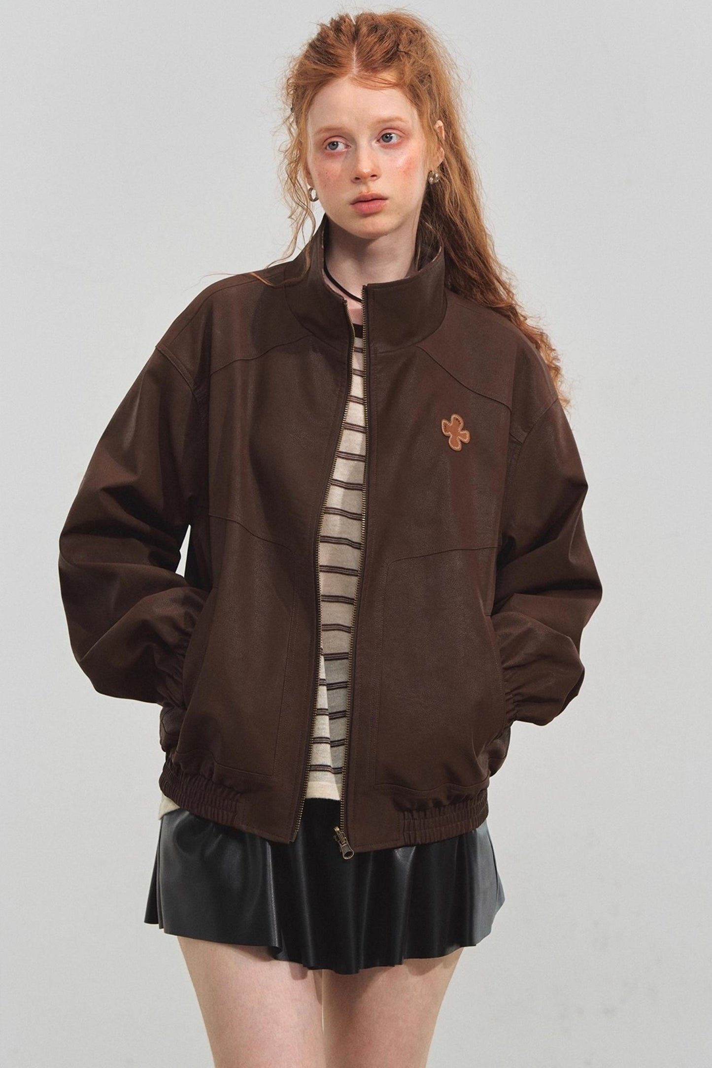 Vintage Reversible Stand-Up Collar Jacket