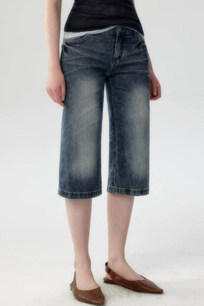 Short in denim lavato retrò