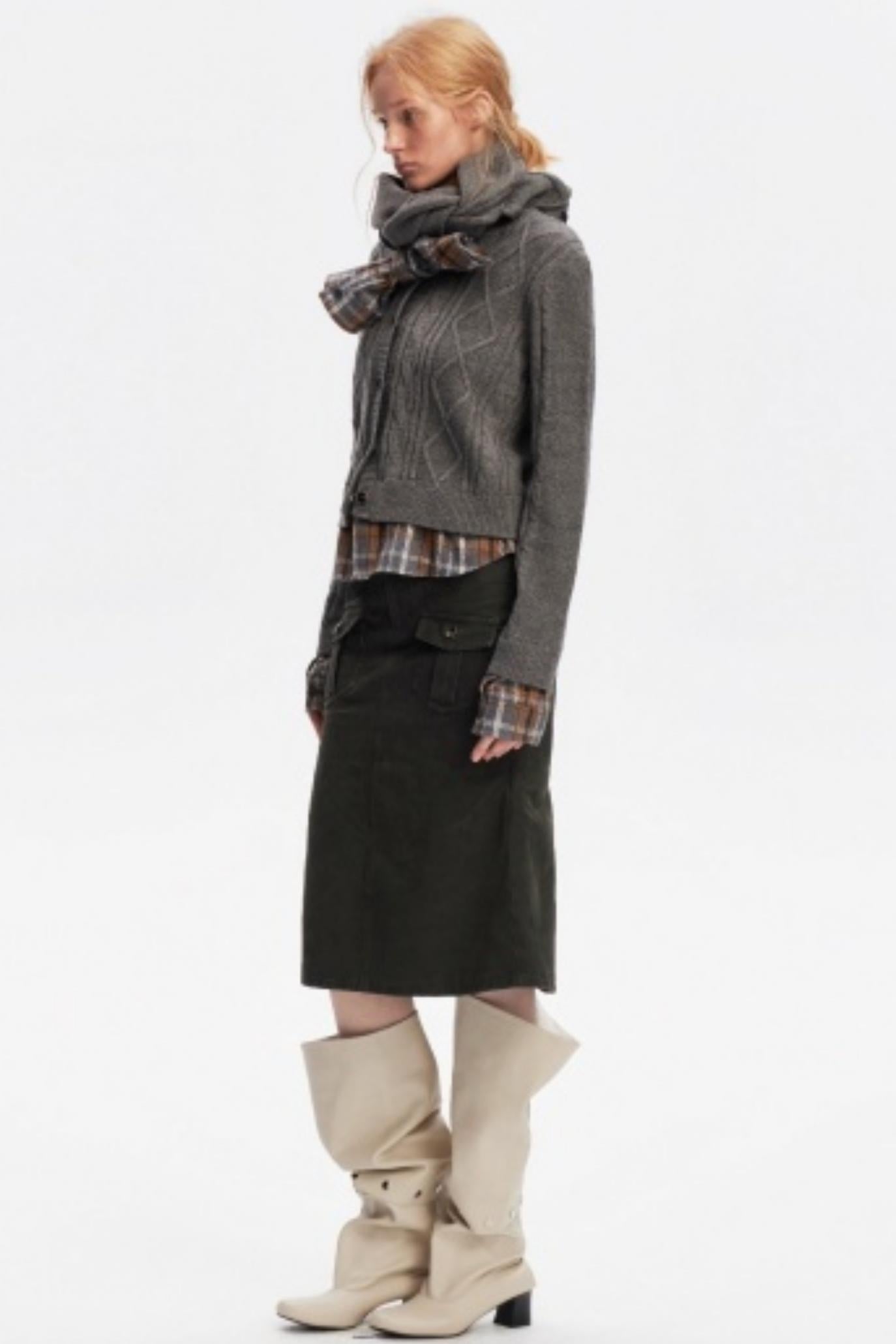 Wool Twist Cardigan Sweater Set-Up