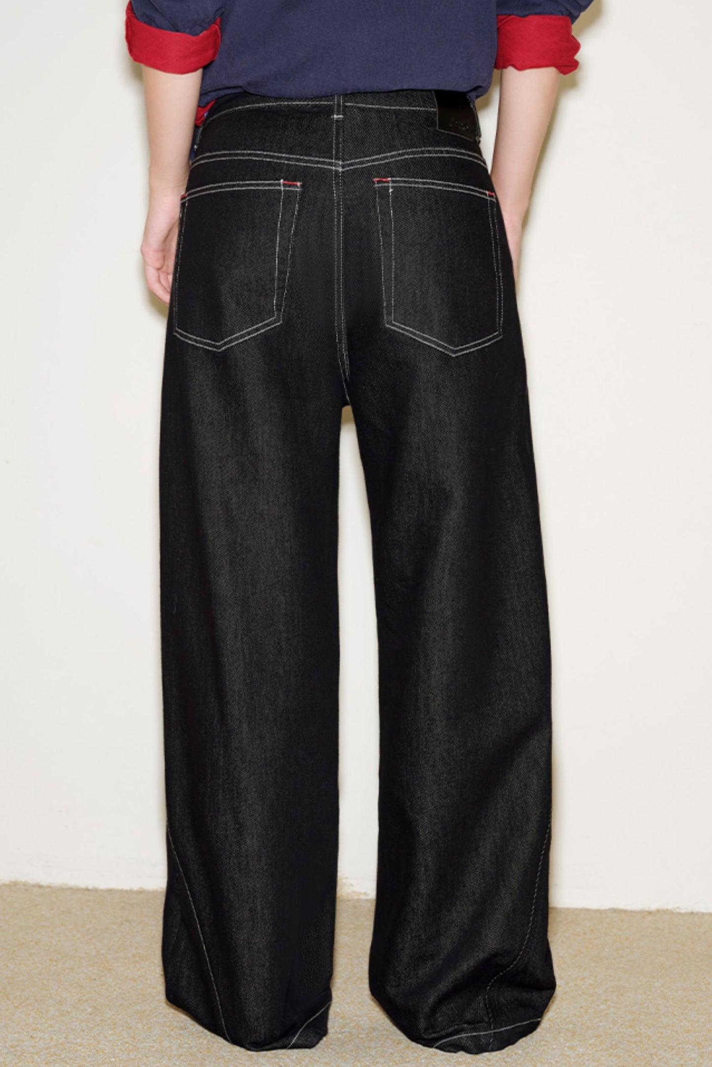 Retro Red Knot Denim Pants