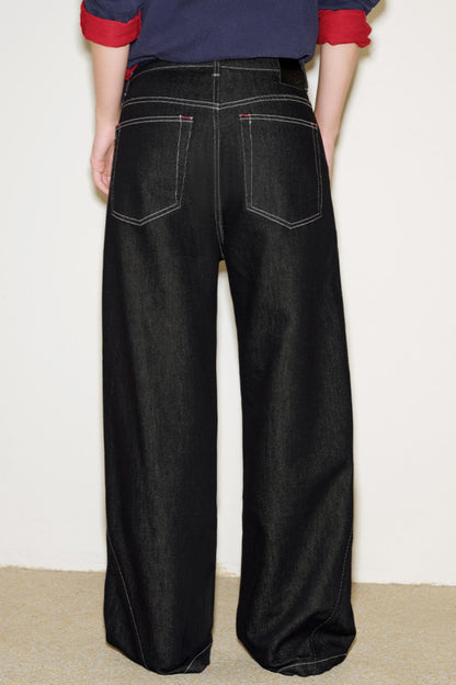 Retro Red Knot Denim Pants