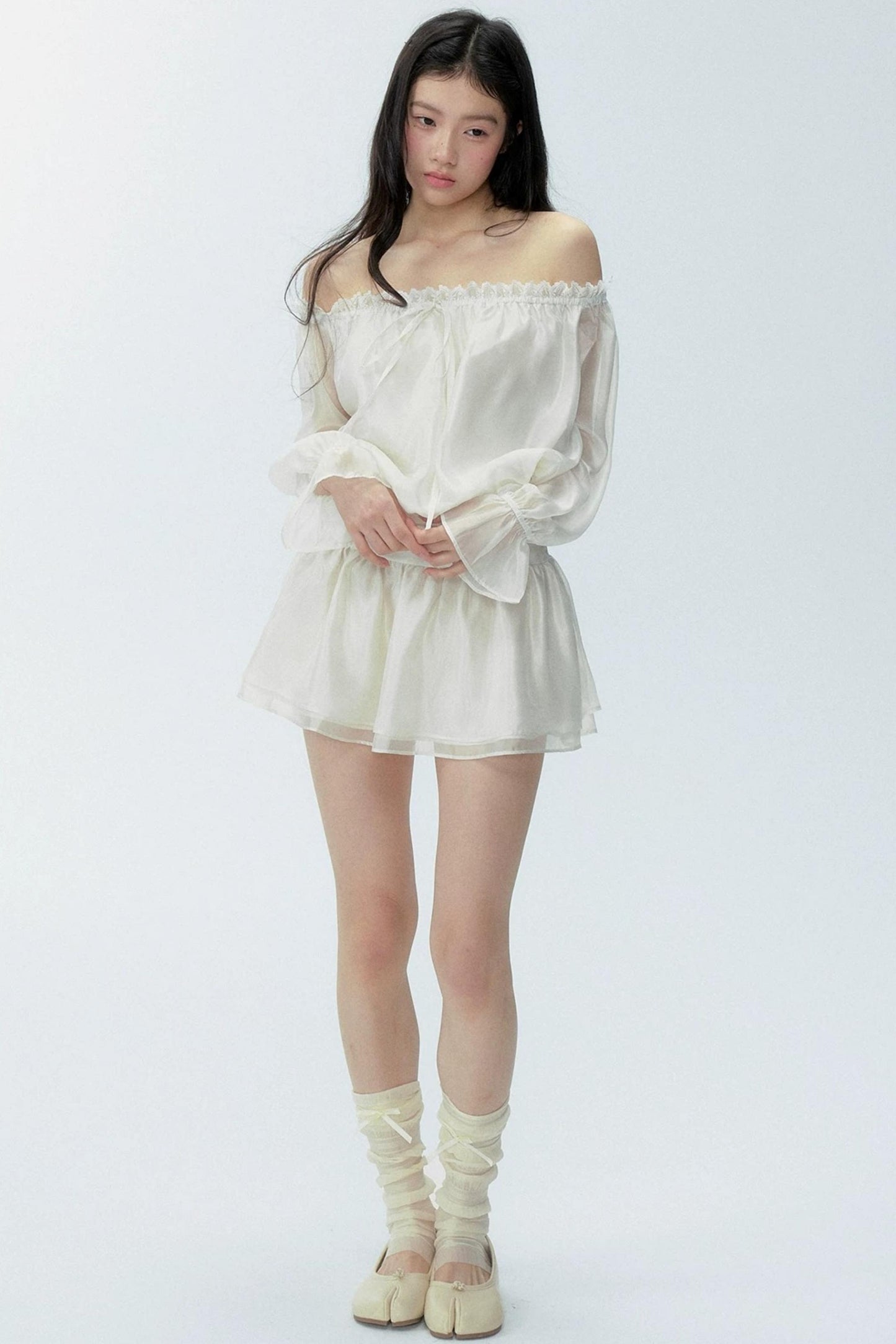 Gauze One-Shoulder Dress