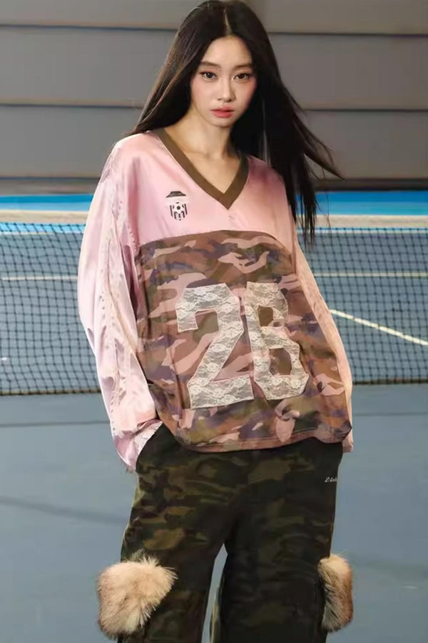 Lace Camouflage Retro Top