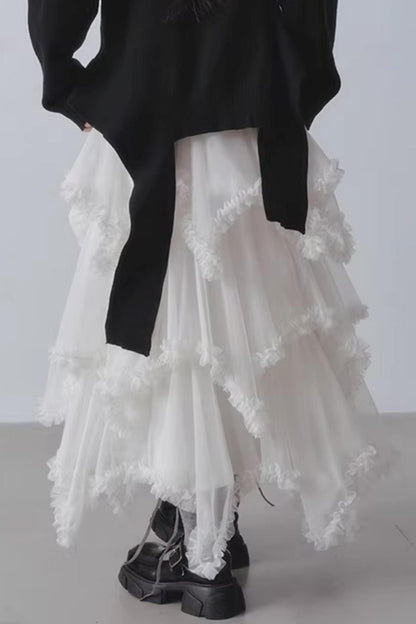 Asymmetrical Cake A-Line Skirt