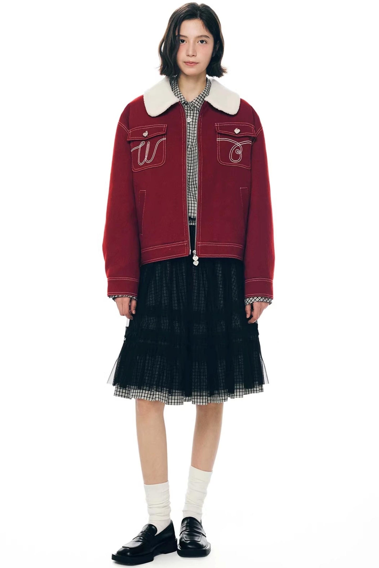 Red Wool Winter Jacket