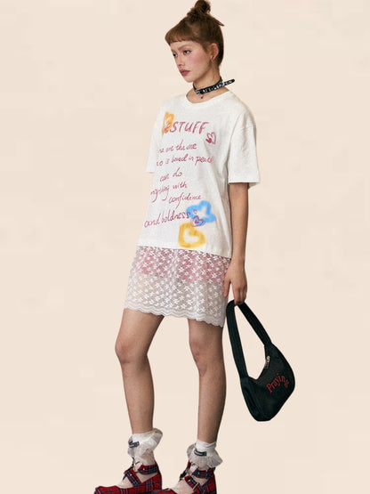 Stitching Short Sleeve Dress T-shirt