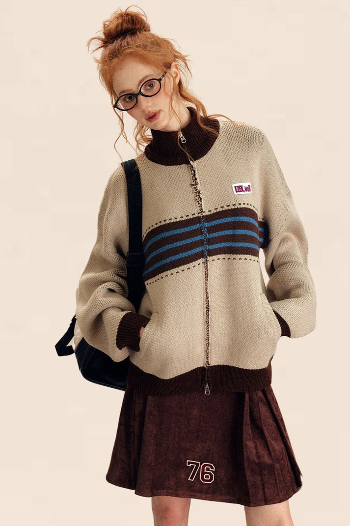 Casual and Fashionable Long-sleeved Sweater Jacket