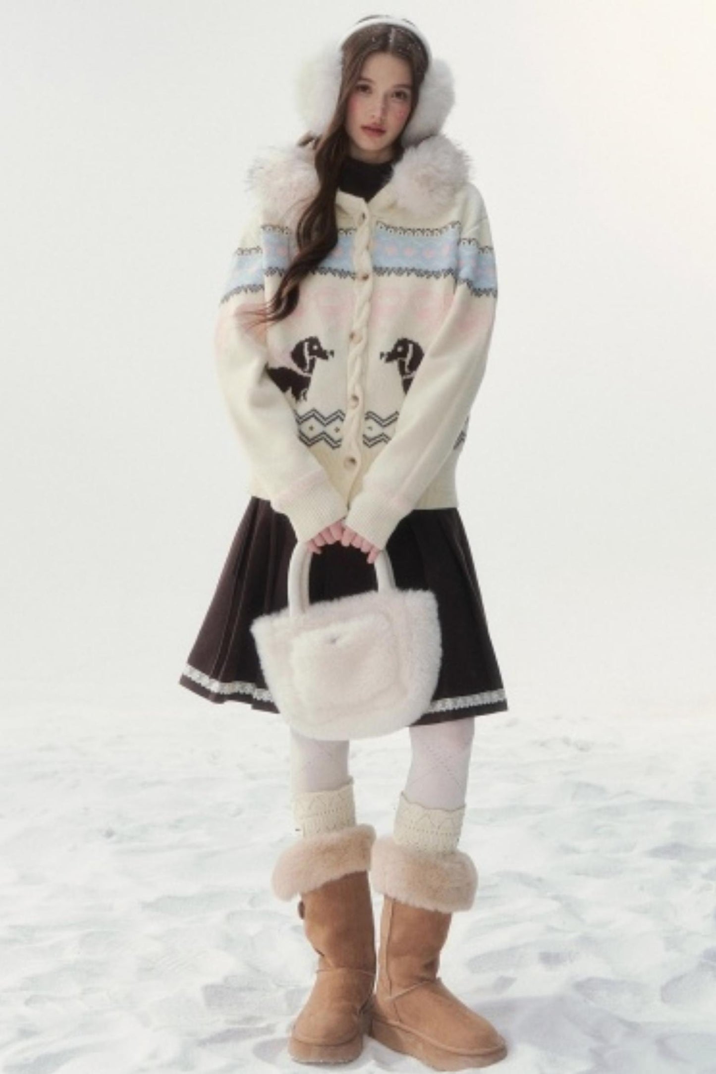 Retro Fair Isle Dachshund Sweater Jacket