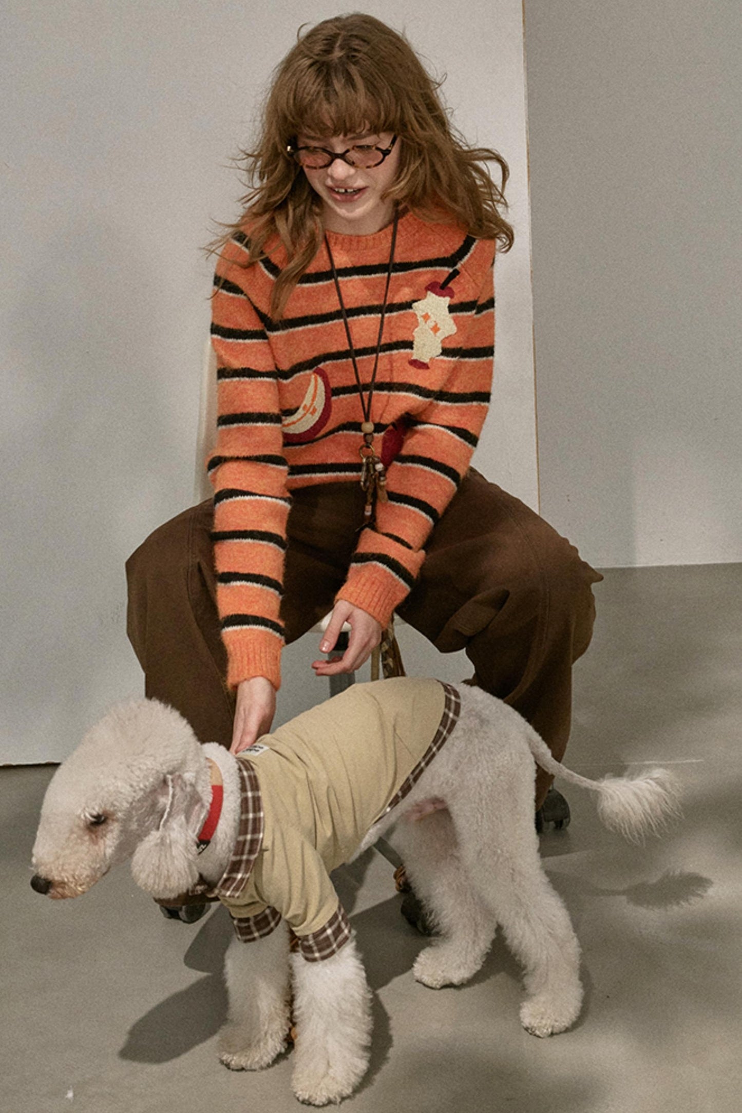 Apple Striped Crew Neck Top