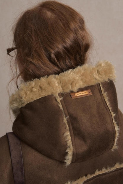 Vintage Horn Suede Hooded Jacket