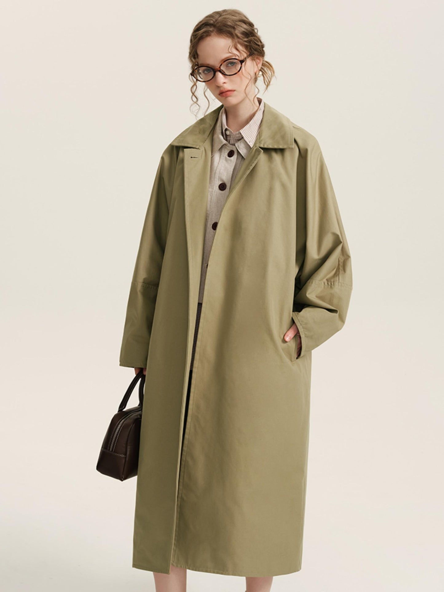 8,15 auf die neue 85% off Trenchcoat Frauen mittellang 2024 Herbst ein Button-down über das Knie lässige Silhouette Mantel Jacke