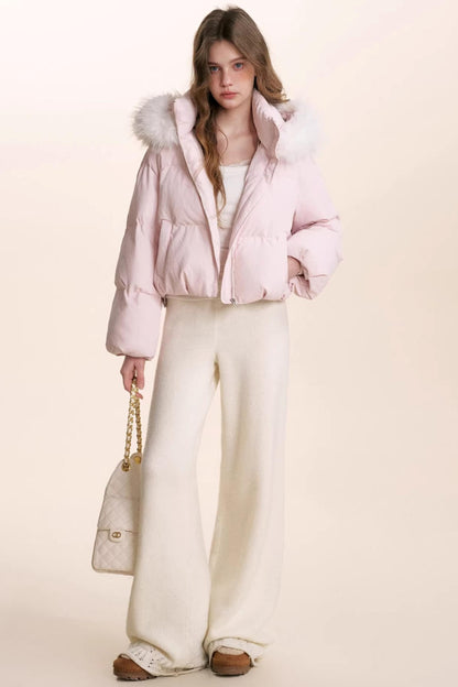 Detachable Fur Collar Hooded Jacket