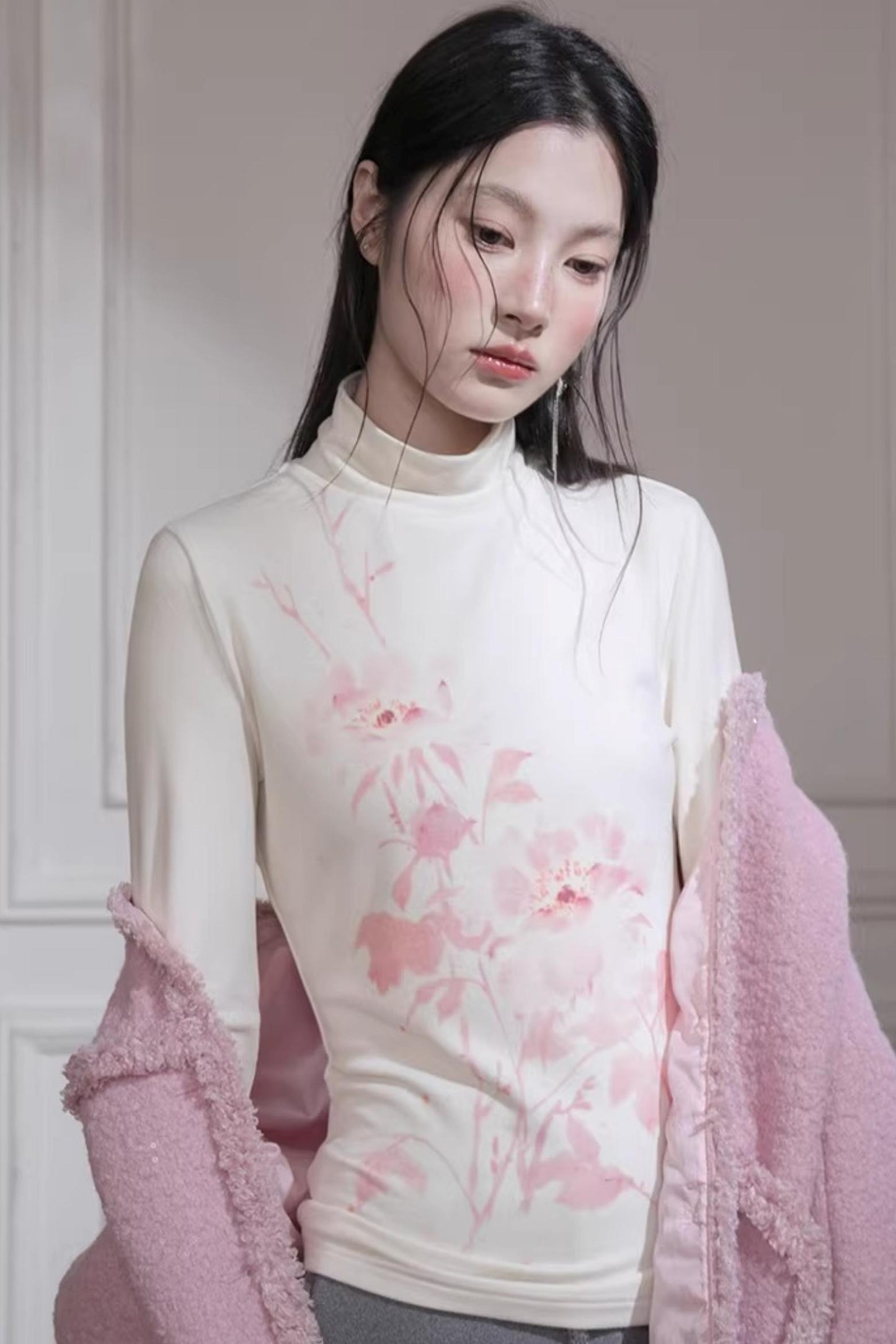 Velvet Cherry Apricot Blouse