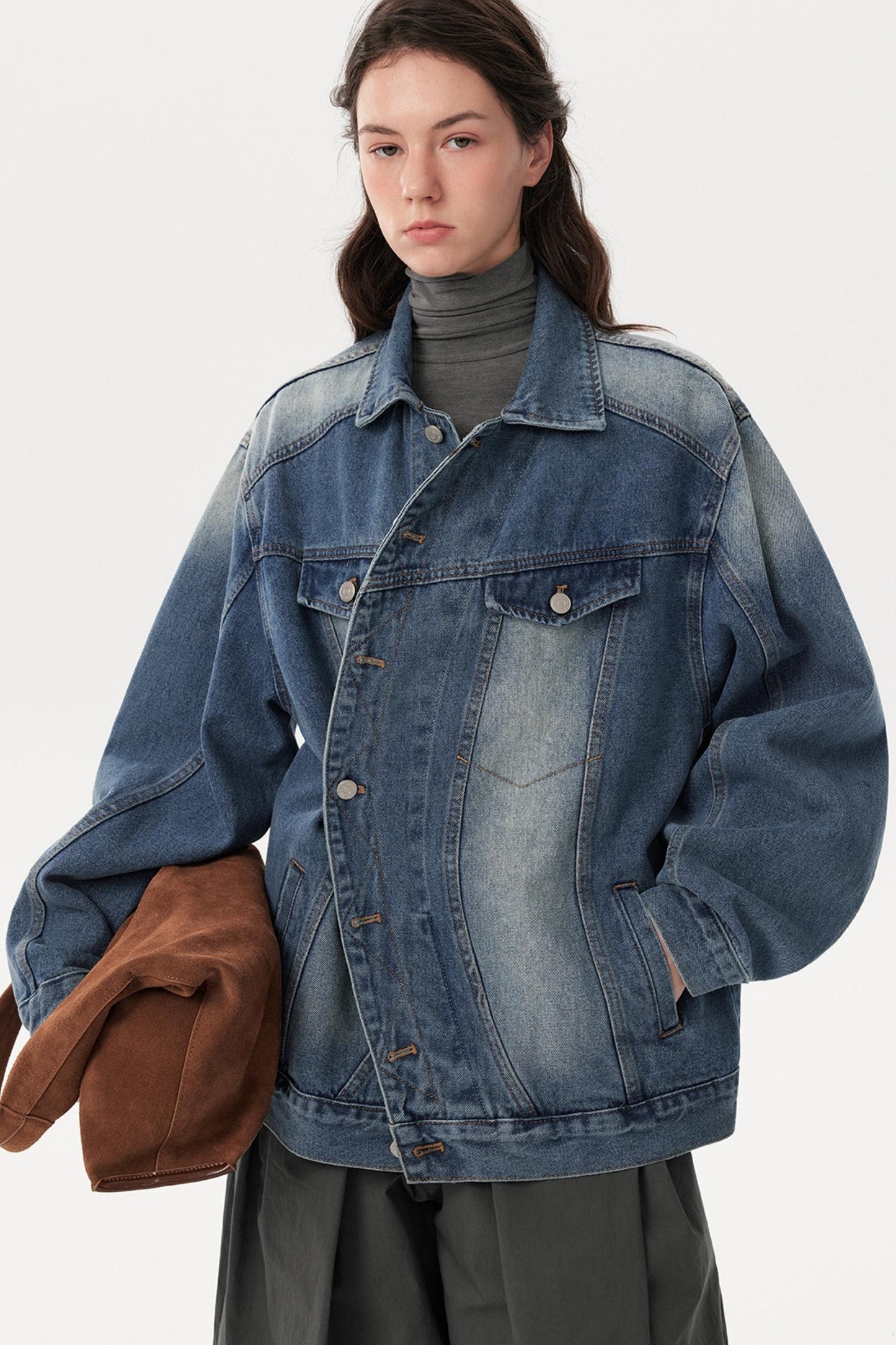 Retro Asymmetric Denim Jacket