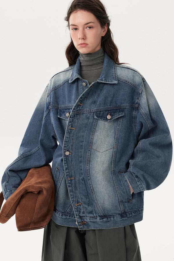 Retro Asymmetric Denim Jacket