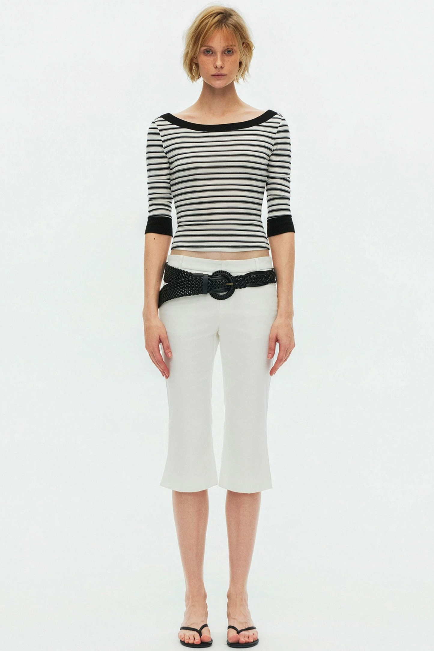 Lyocell Tencel Striped Knit Sweater
