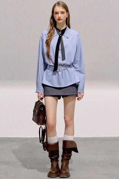 Mint Blue Striped Tunic Shirt