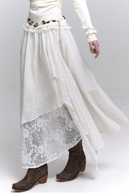 Artistic Brown Long Skirt