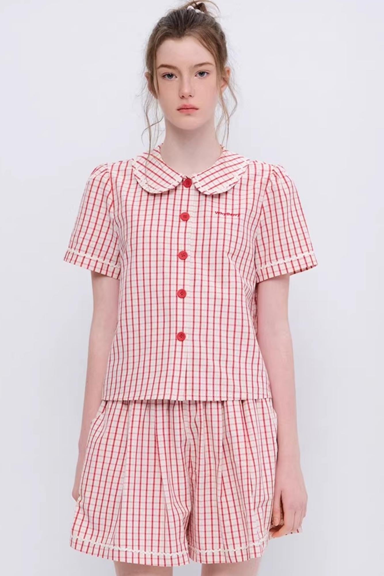 Camicia con colletto da bambola Isola al tramonto