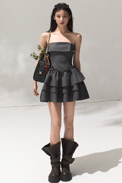 Girls Heart Wool Sequin A-Line Skirt Dress