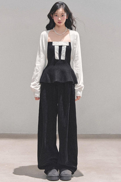 Fleece-Lined Wide-Leg Pants