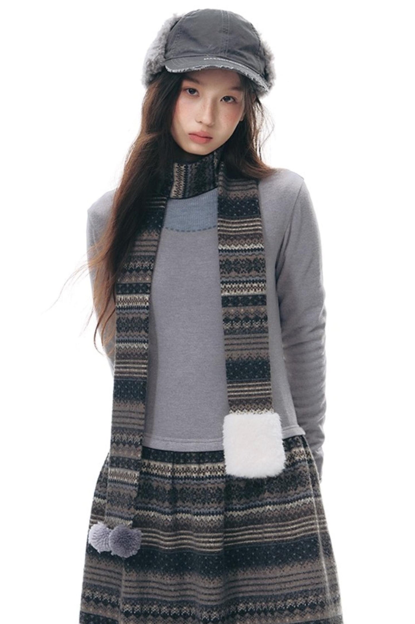 Knitted Patchwork Slim Dress Set-Up