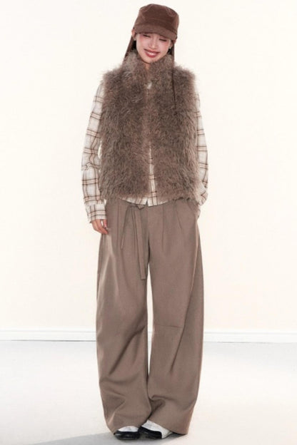 Stand-Up Collar Furry Vest