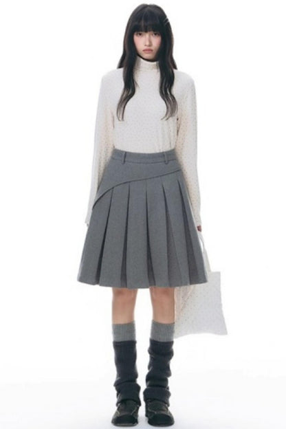 Star Brushed Turtleneck Long-Sleeved Top