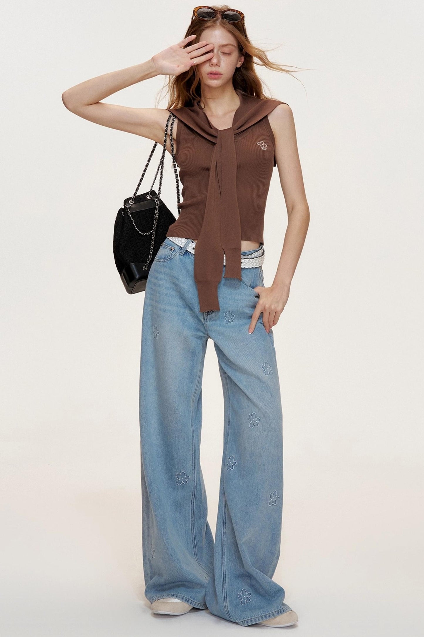 French Petal Cotton Jeans