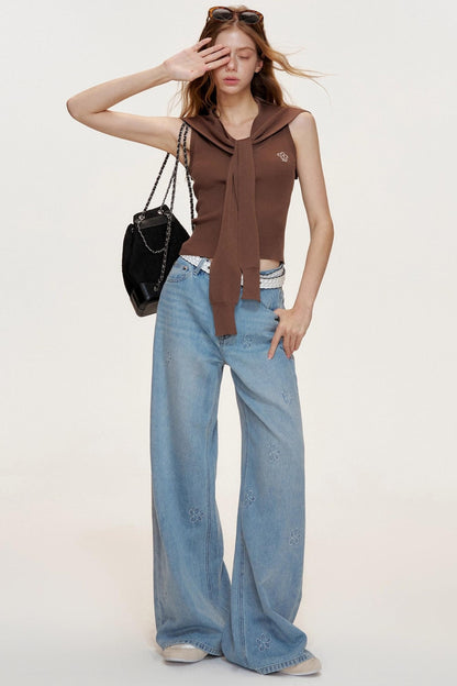 French Petal Cotton Jeans