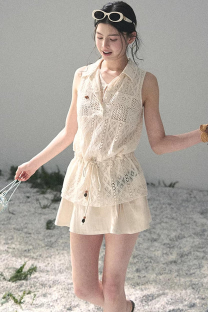 Lace Hollow-Out Summer Top