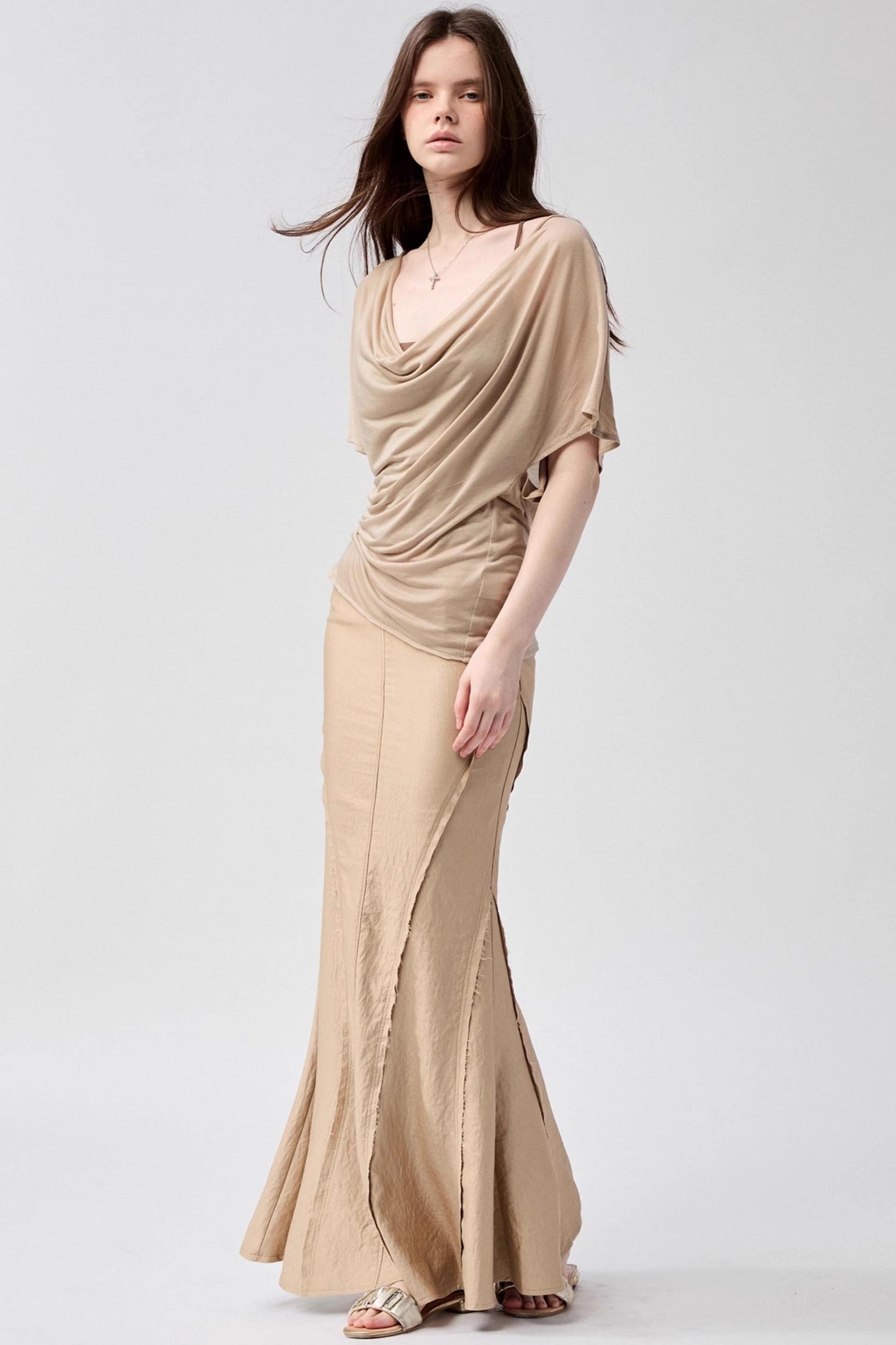 Waist Line Khaki Top