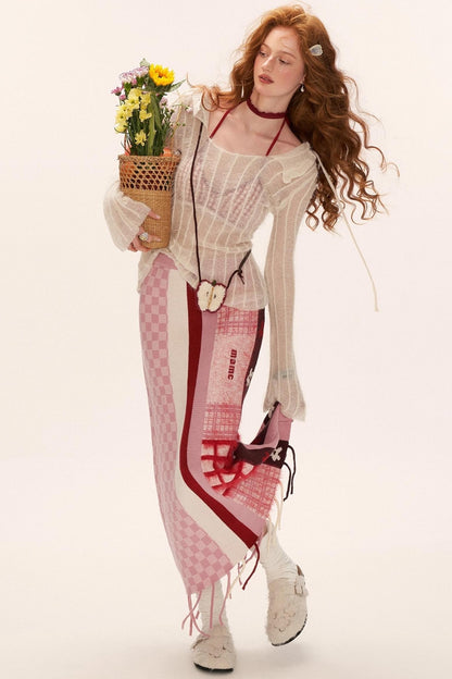 Spliced Fringed Flower Skirt