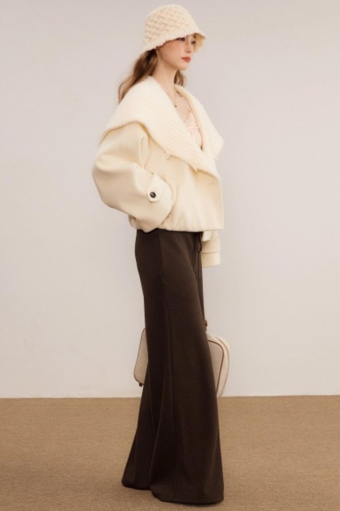 Woolen Shawl Collar Coat