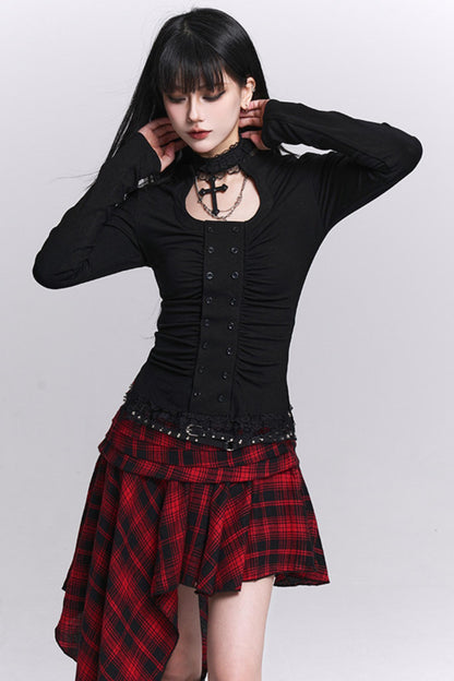 Gothic Waist-Cinching Top