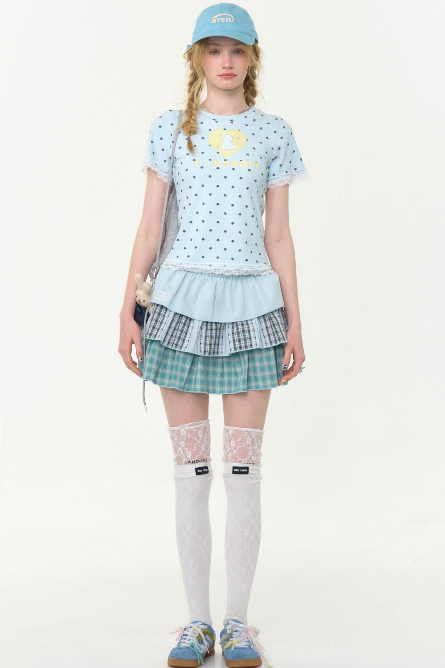 Retro Plaid High-Waisted Skirt